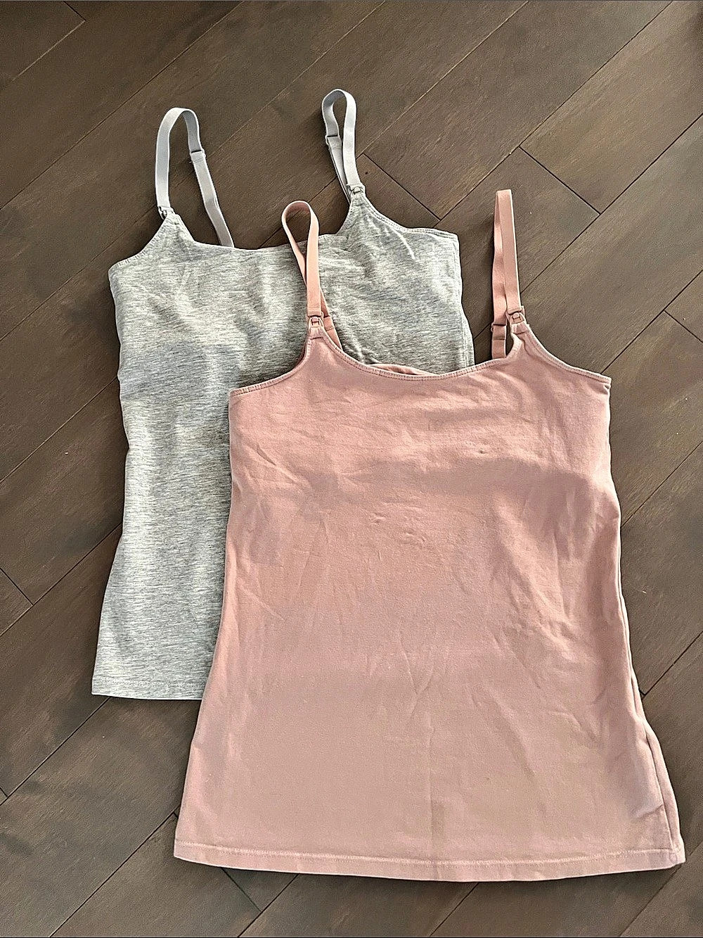 H&M 2-pack Nursing Camisoles Pink & Gray XS